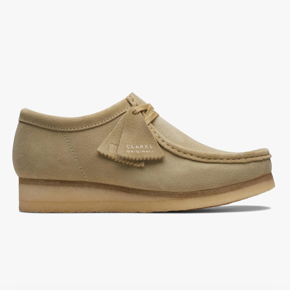 Clarks Padmora Womens Size 6 Shoes Sand Suede Crepe Sole Moc Toe Oxfords